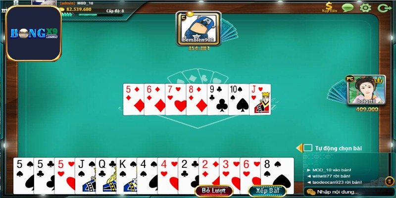 Thứ tự giá trị các quân bài trong tiến lên